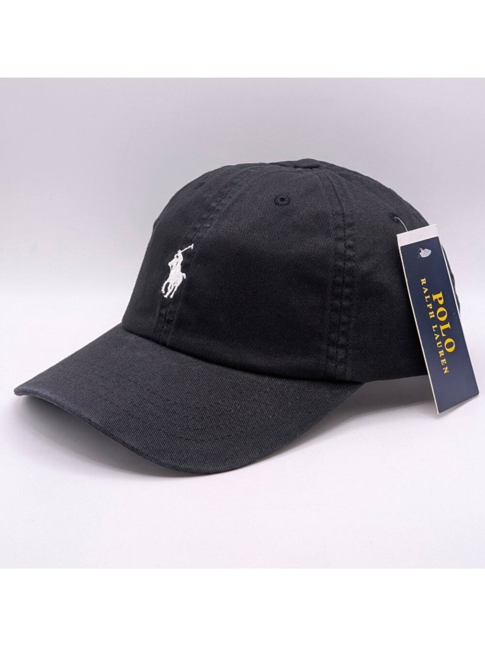 Polo Ralph Lauren Adjustable Strap Back Black White Pony Logo NEW NWT Unisex Hat